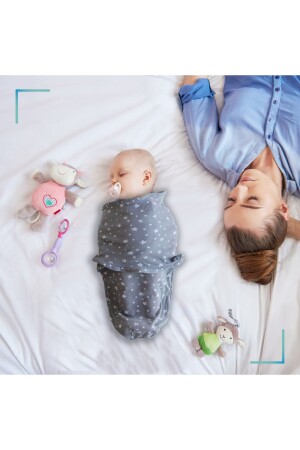 Neue Saison 0–4 Monate, gemusterter, bunter Babywickel mit Klettverschluss – Baumwollwickel aus 100 % Baumwolle - Mommyslab