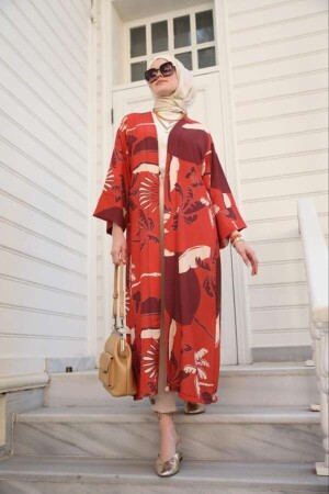 Neuer Kimono gemustert-orange ESRDIGITALKIMONO - ESRA KEKÜLLÜOĞLU