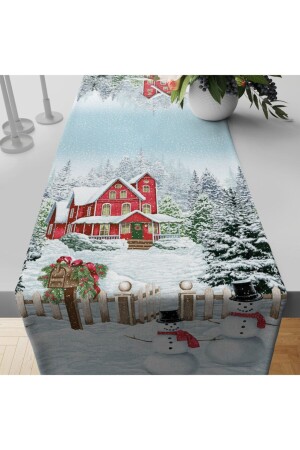 Neujahr, Weihnachten, Winter, Vintage-Winter-Schneemann-Läufer, 43 x 147 cm, Samt, 16012022033 - SH Seray Home