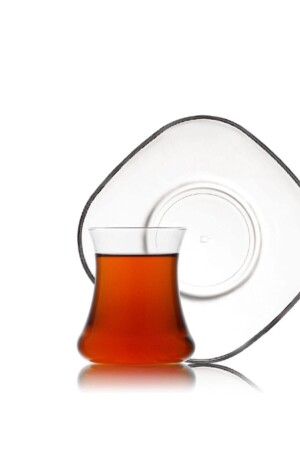 Nev Lal Tea Set Glass 12 Pieces. 6 Tea Cups - 6 Tea Saucers lal007 - Lav