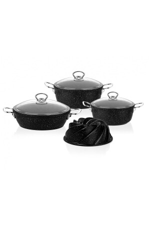 Nevada 7 Piece Cast Iron Cookware Set Black TAC-3390 - Taç
