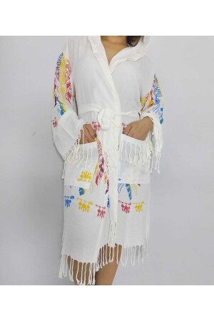 Nevin Acar Vivid Patterned Bamboo Printed Pattern Peshtemal Bathrobe 021456 - acartekstil