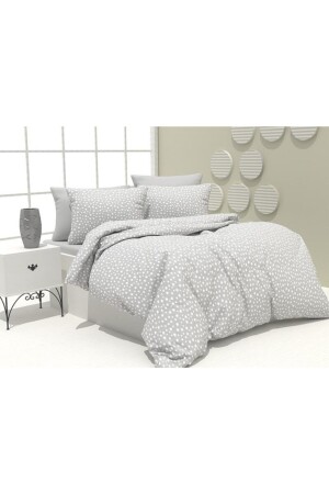 مجموعة غطاء من غطاء MNZ-Duvet Set واحد Ranforce Star Gray (بدون ورق) A7 - EVİMCE