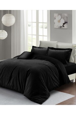 Nevresim Takımı %100 Doğal Pamuk Çift Kişilik Siyah Lux Pamuk Ranforce monohome16975HF - Monohome