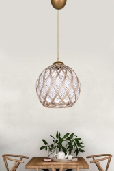 New Balle Çift Sarım Beyaz-gümüş Top Avize Hsra-44 mudu1 - hmydesign