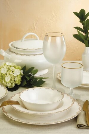 New Bone Asya 59 Piece Dinner Set for 12 Persons 600. 15. 01. 0936 - Emsan