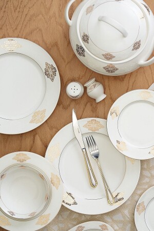 New Bone Ebrar 60 Piece Dinner Set 600. 15. 01. 0885 - Emsan
