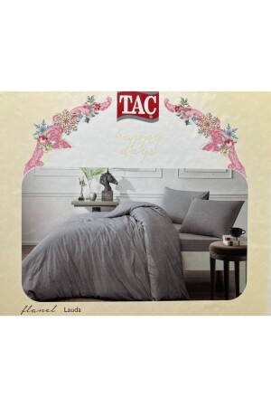 New Flannel (flannel) 100% Cotton Lauda Gray Double Duvet Cover Set LAUDA - Taç