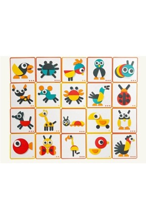 New Generation Wooden Animals Tangram 29 Wooden Pieces + 20 Cards ANIMALS20 - Trendy Toys
