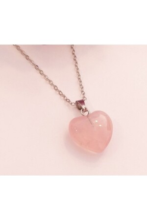 New Heart Pink Quartz Chain Necklace - Sweet
