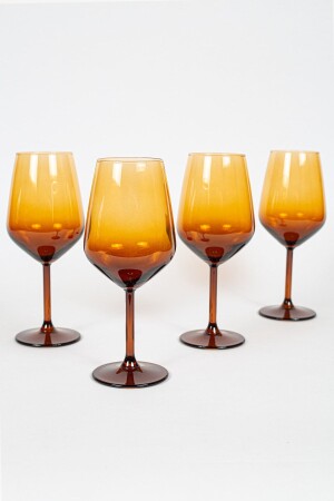 New Iconic 4-Piece Water Glass Set Amber 490 Cc NIC0650704 - Rakle