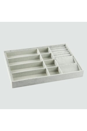 New Local Suede Gray Drawer Jewelry Organizer Box (AYDINDECOR) 551026026 - Aydın Decor