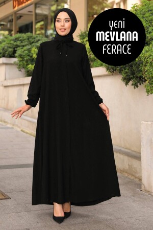 New Mevlana Abaya with Pockets Black - Meryemnur