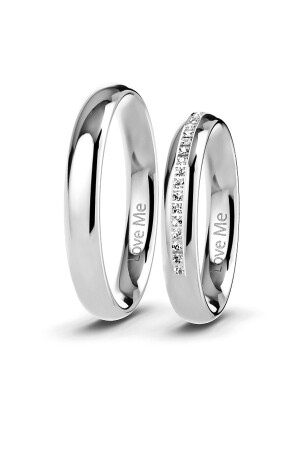 New Model 1 Piece Jewelry Quality 4mm White Color Never Tarnish Unisex Steel Wedding Ring Lm-052w - Love Me