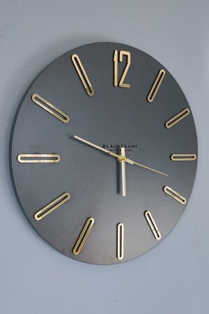 - New Modern Style - Anthracite Gray & Gold - 45cm Wall Clock 012023NMAGU - Blackframe