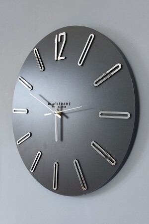 - New Modern Style - Anthracite Gray & Silver - 45cm Wall Clock 012023NMAGU - Blackframe