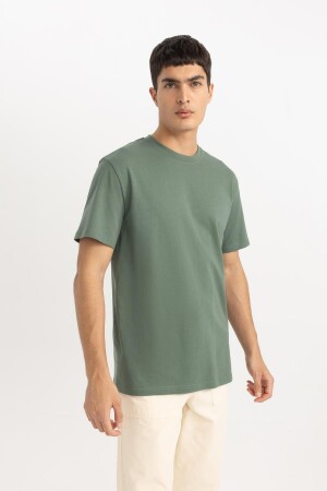 New Regular Fit Crew Neck Basic Short Sleeve 100% Cotton T-Shirt V7699az24sp - Defacto