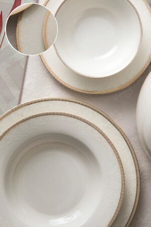 New Riva 60 Piece Porcelain Dinner Set for 12 People 600. 15. 01. 2223 - Emsan