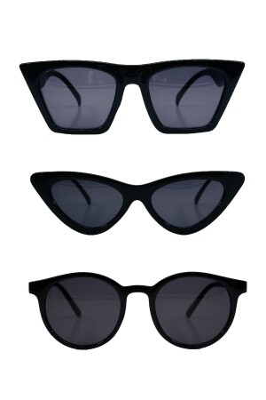 New Season Colored Glass Unisex 3-Piece Sunglasses Set - Glimmergroove