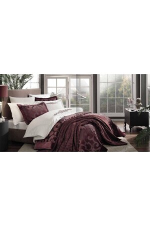 New Season Double Dowry Set - 10 Pieces - Serilda - Claret Red 60252504 - Taç