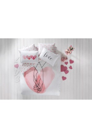 New Season Double Duvet Cover Set - Feeling - Pink 74986 - Taç