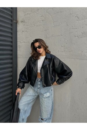 New Season Oversize Balloon Sleeve Leather Jacket L - Net Of Not