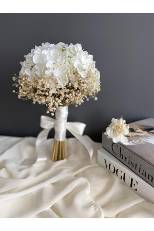 New Season White Hydrangea Cipsolu Bridal Flower Boutonniere Set of 2 fgç-134134511 - florbar