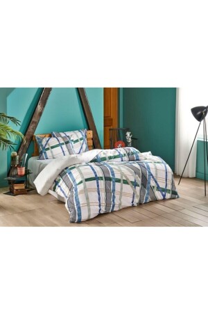 New Season Young Fashion - Single Duvet Cover Set - Fisher - Green 3519-79 - Taç