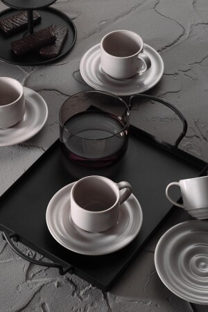New Tuvana 12 Piece Coffee Set for 6 Persons Beige PTN12KTM0008 - Kütahya Porselen