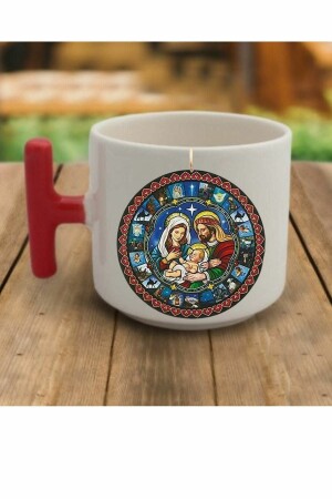 New Year, Christmas, Virgin Mary Jesus Designed Double Latte Nescafe Tea Cup Models - Homestorebotique