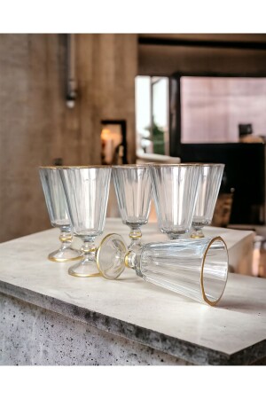 New Year Erem Glass Gilded Coffee Glass Water Glass Set 6 Pieces - Gkzglass Home Dekor