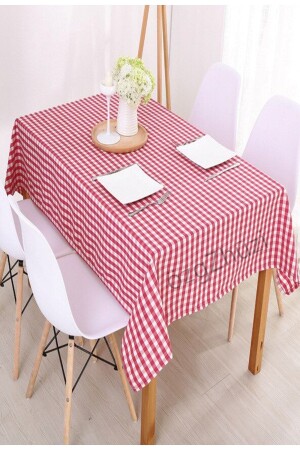 New Year's Elegance Plaid Pattern Red Tablecloth Options (Width X Length) - Perlina Home