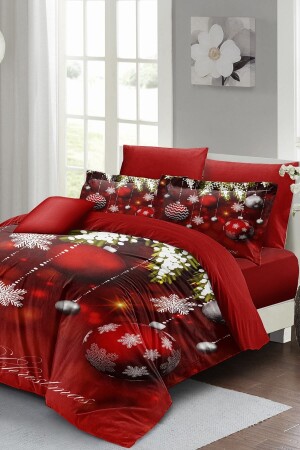 New Year's Eve Duvet Cover Set (With Elastic Sheets) Double 100% Cotton Satin Balls MONOHOME41151 - Monohome