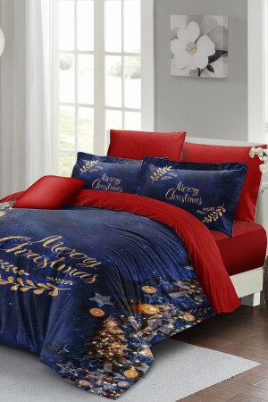 New Year's Eve Duvet Cover Set (With Elastic Sheets) Double 100% Cotton Satin Happy Christmas MONOHOME40819 - Monohome