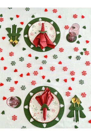 New Year's Themed Charger Set, New Year's Dinner Set for 6 People Green YSS586932 - karaen