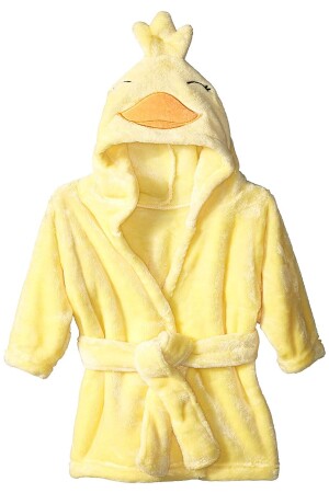Newborn Baby Bathrobe - Yellow with Chick Animals - 100% Cotton - 0-9 Months - Newborn Baby Gift - Moky Design