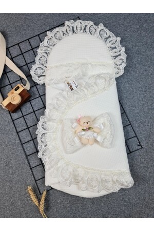 Newborn Baby Waffle Combed Cotton Teddy Bear Swaddle & Blanket 2007 - UmBaby