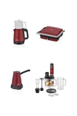 Ng Home 4-teiliges Mitgift-Set für Haushaltsgeräte, Rot, TCMNGH4ELEVCYZSR - Kütahya Porselen