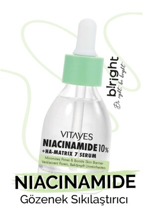Niacinamide %10 Ve Hyalüronik Asit Cilt Gözenek Sıkılaştırıcı Cilt Bariyeri Güçlendirici Cilt Serumu - Vitayes