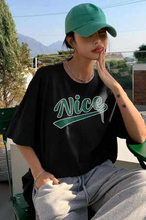 Nice Black Oversize Salas Boyfriend Women's T-shirt BBNC001 - blackbonds
