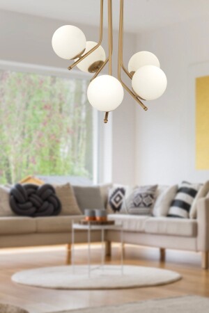 Nida 5-Lite Complete Antique Painted Modern Kitchen Bedroom Living Room Chandelier 3551-05-FR - Apliqa
