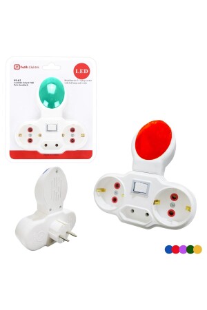Night Light 3-Plus Golyat Socket Plug LED Switch Fetih 99-02 2294064 - fetih elektrik
