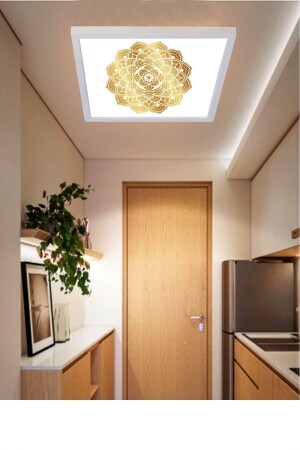 Nihan-Wohnzimmer-LED-Beleuchtungs-Kronleuchter – 54 W neues Design 60 x 60 – weißes Licht – Deckenleuchte GP1191-NIHAN - Gökyüzü Panel