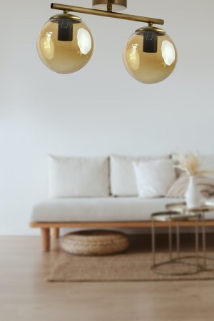 Nika Modern Antique Bal Glass Modern Living Room - Kitchen - Bedroom 2 Piece Chandelier LN88900018841 - Fer Avize
