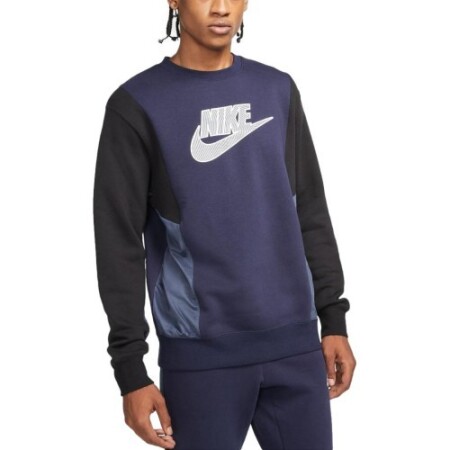 Nike Herren NSW Hybrid Flc Crew Sweatshirt Blau - Nike