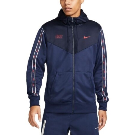 Nike Men's Sweatshirt M Nsw Repeat Sw Pk Fz Hoody Navy DX2025 410 - Nike