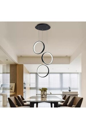 Niks Triple Black Plophonier LED Pendant Lamp Chandelier NiksLed Triple Pendant Lamp Chandelier - ABAJUR EVİM