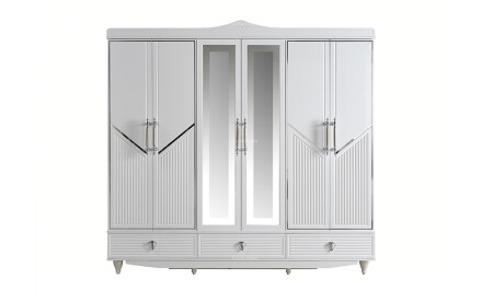 Nil 6 Door MDF Wardrobe - Cadde Yıldız