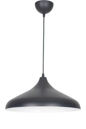Nil Modern Metal Finished Black mit White Interior Pendelleuchte Cafe - Kitchen Single Kronleuchter NILSIVAMA01 - Fer Avize