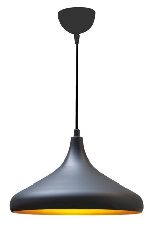Nil Special Design Modern Metal Living Room Cafe-Kitchen Bedroom Black Inside Gold Single Pendant Lamp Chandelier - Modavize